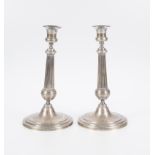Pair of marked silver candlesticks. "BAR, Marquet? and Rosell". 19th century.