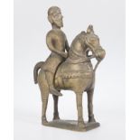 "Horse and rider". Bronze Sculpture. India. Circa 1900.