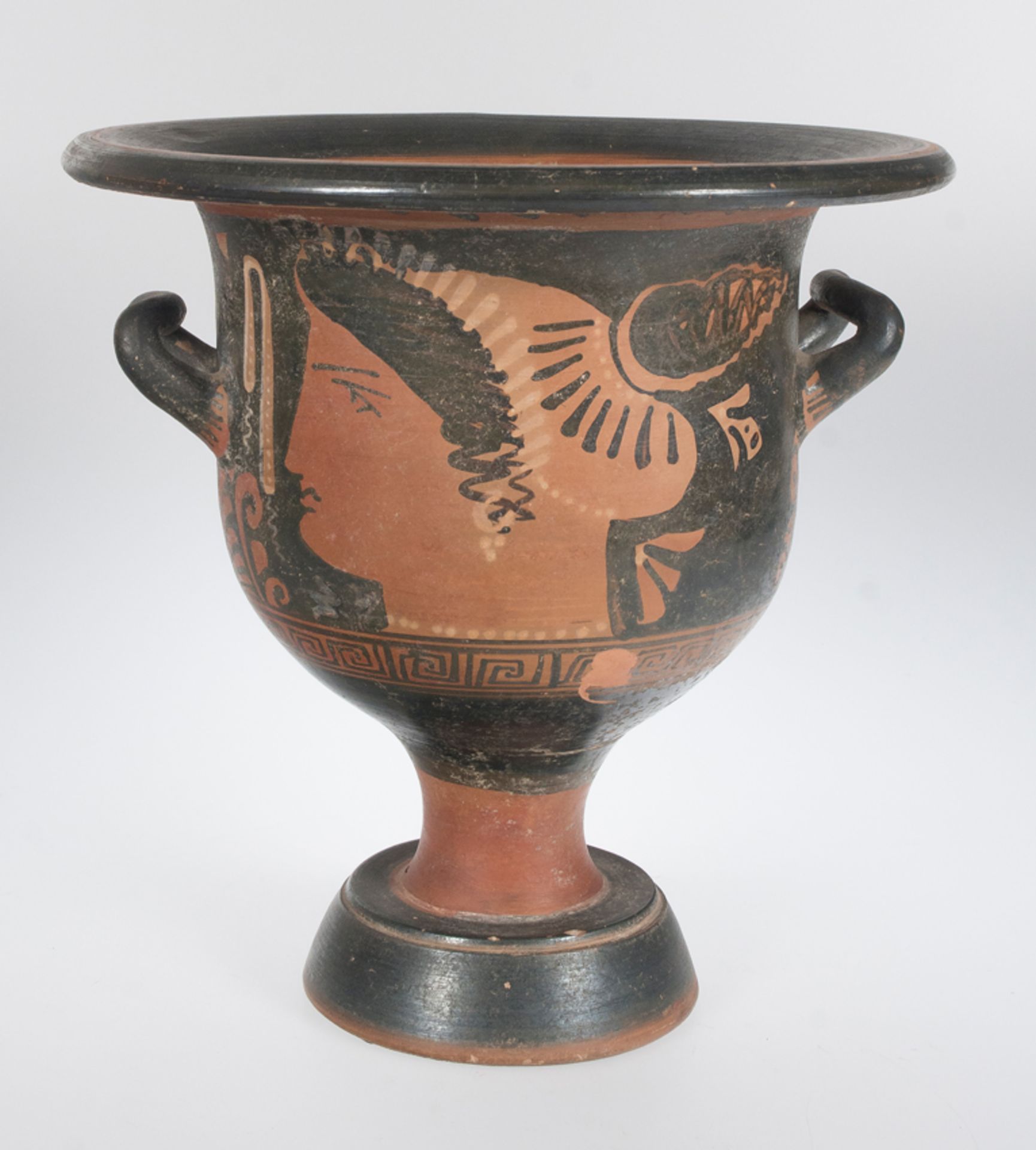 Pottery krater with red figures on a black background. Greece. 4th century B.C. - Image 2 of 5