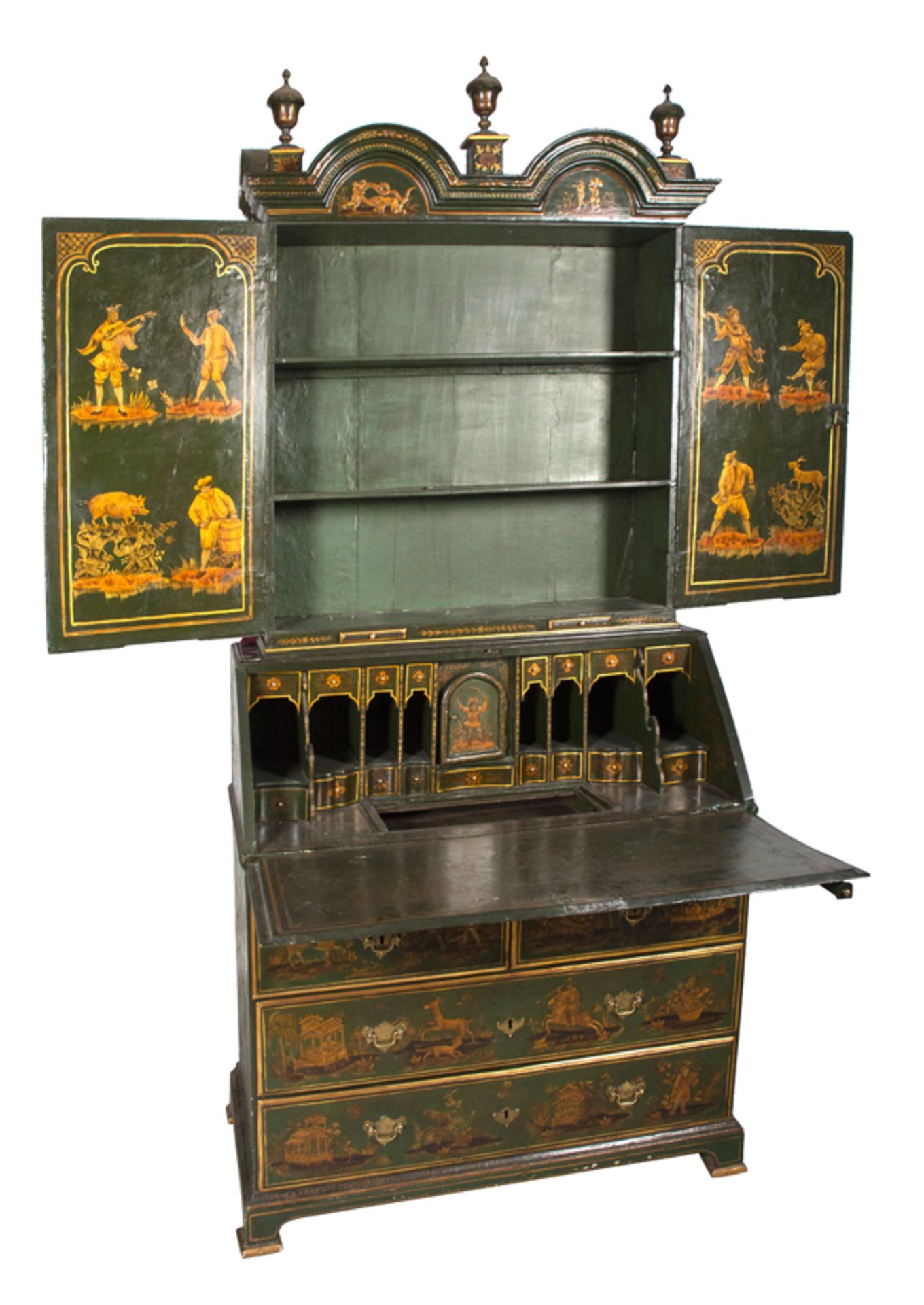 Carved, lacquered and gilded wooden cabinet with Chinese-style decoration England. 19th century. - Bild 4 aus 11