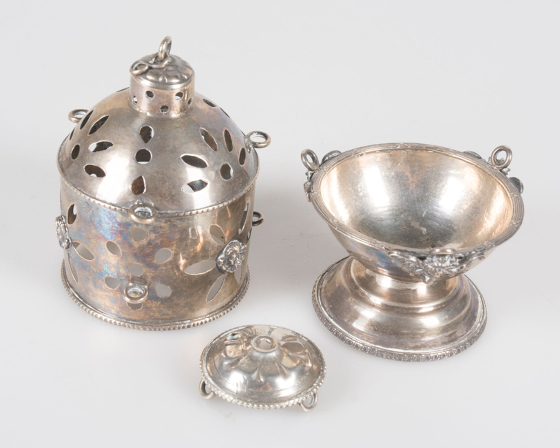 Silver censer. Colonial School. Mexico. 18th century. - Image 3 of 5