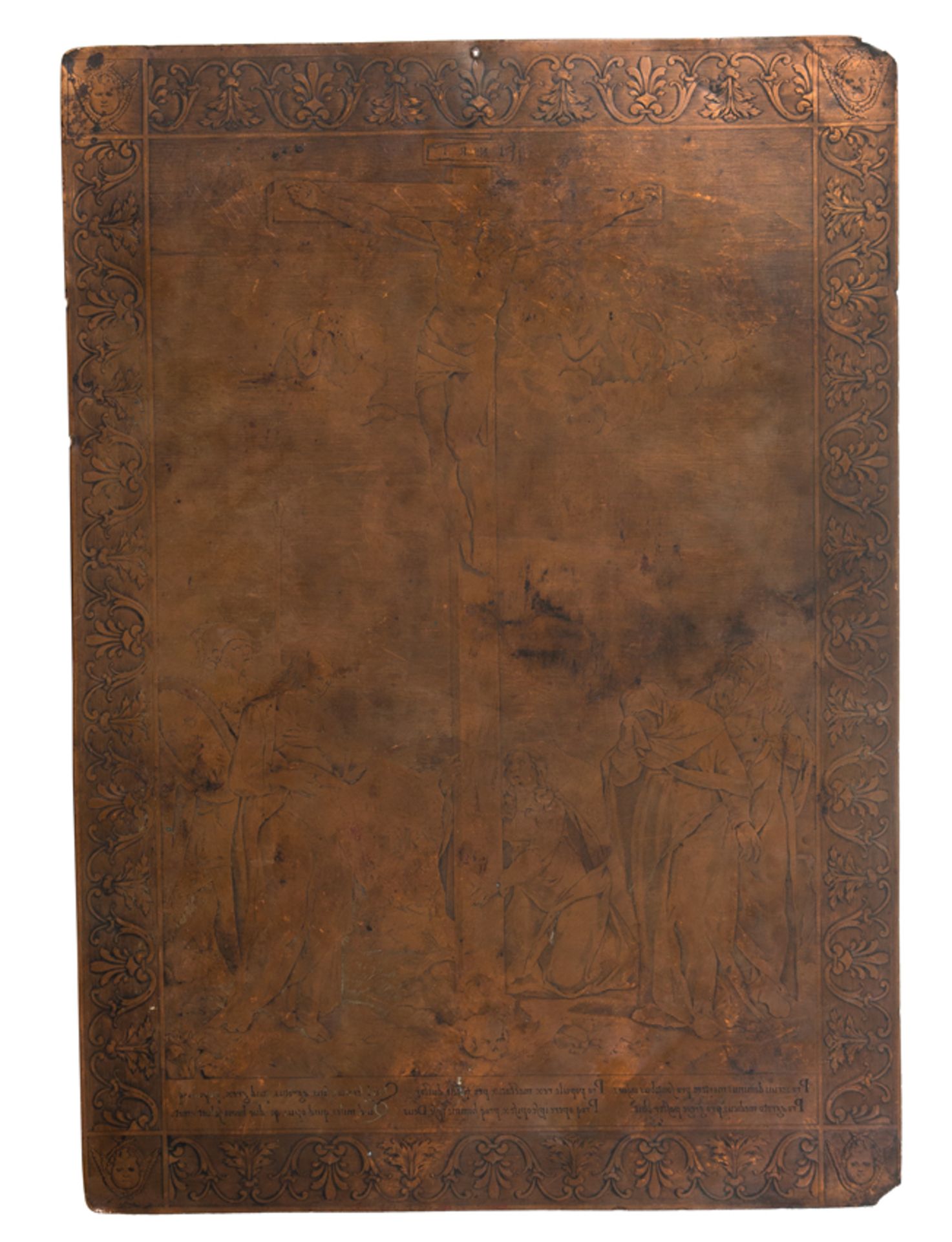 Engraving copper plaque, worked on both sides.  16th and 18th century. - Image 2 of 12