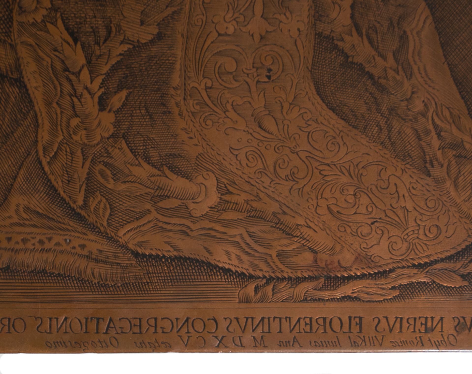 Engraving copper plaque, worked on both sides.  16th and 18th century. - Image 11 of 12