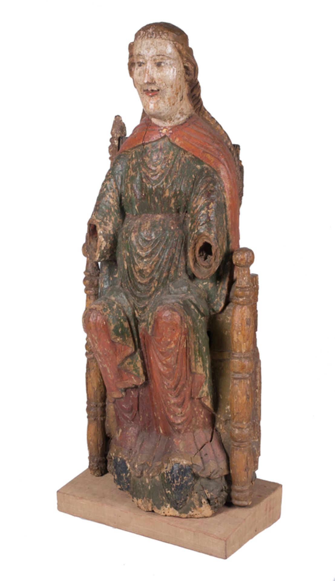 Carved and polychromed wooden sculpture. Nordic Europe. Sweden/Norway. Romanesque. 12th century. - Image 2 of 9