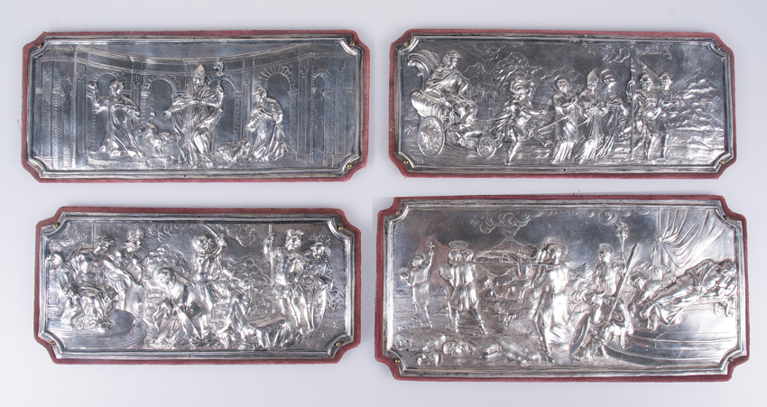 Set of four silver reliefs. 17th century.