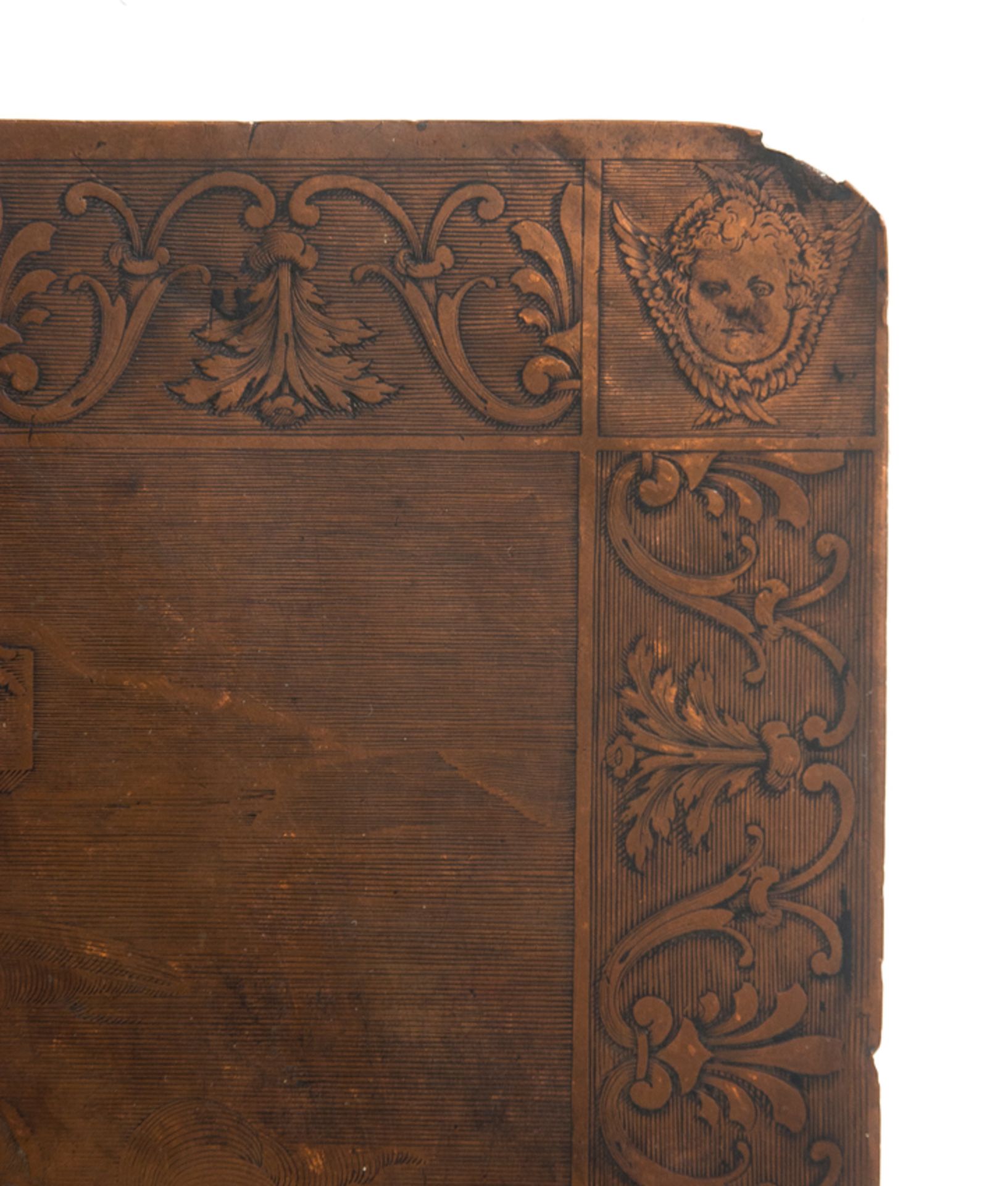 Engraving copper plaque, worked on both sides.  16th and 18th century. - Image 4 of 12