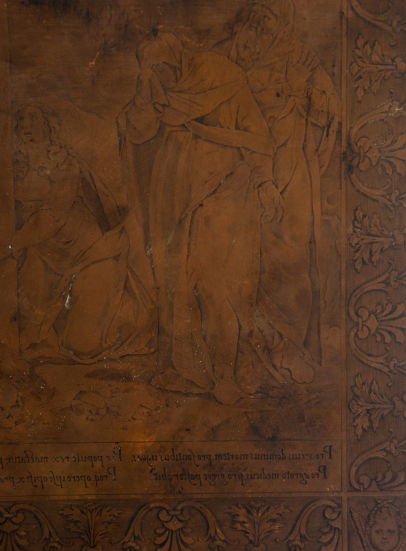 Engraving copper plaque, worked on both sides.  16th and 18th century. - Image 6 of 12