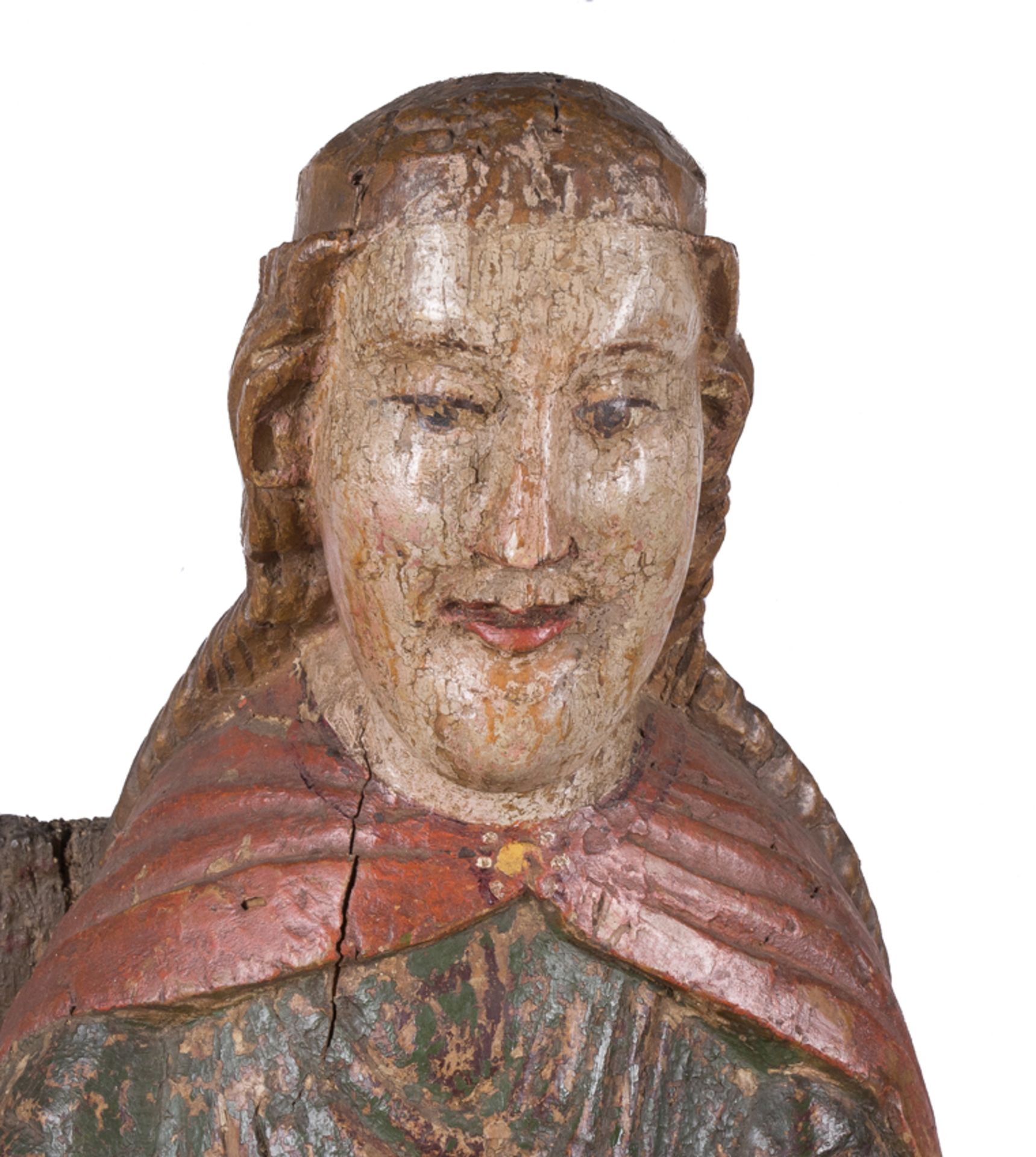 Carved and polychromed wooden sculpture. Nordic Europe. Sweden/Norway. Romanesque. 12th century. - Image 4 of 9