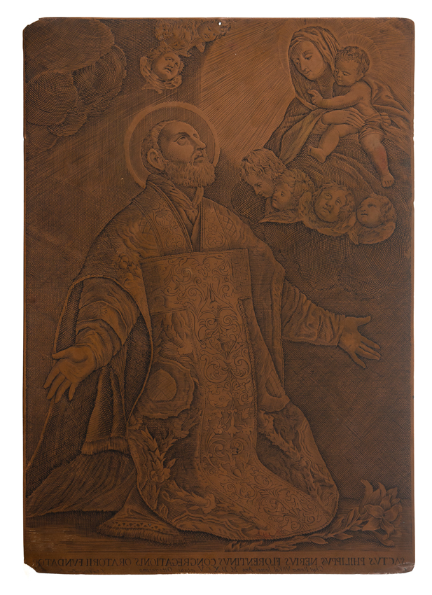 Engraving copper plaque, worked on both sides.  16th and 18th century. - Image 3 of 12