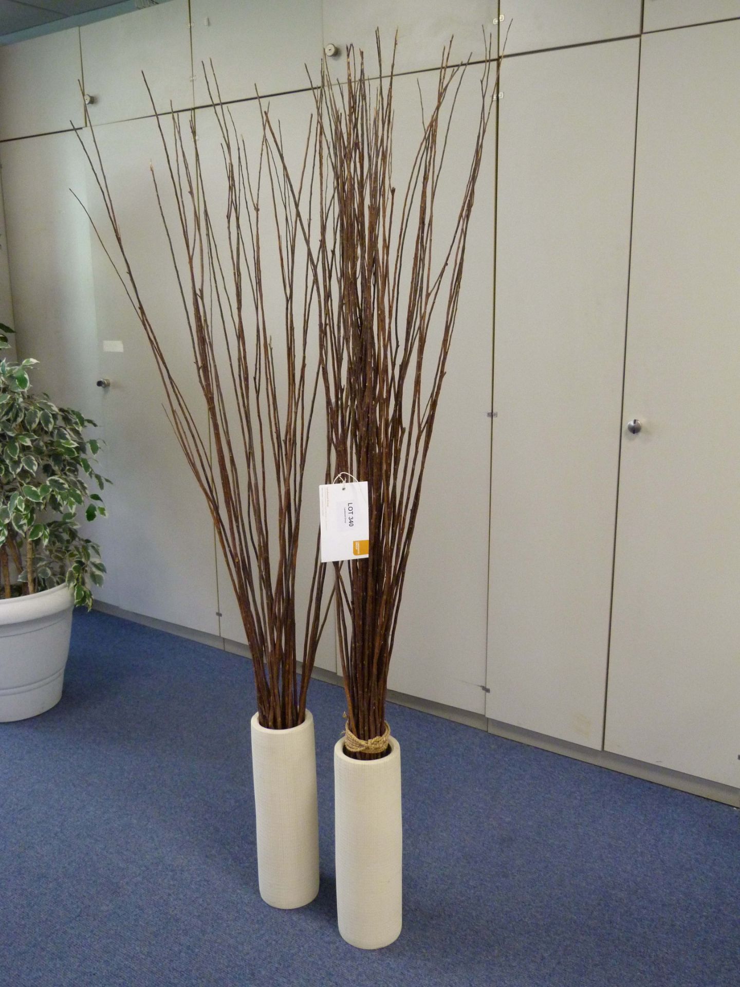 2 Bundles of Willow Whips with Vases