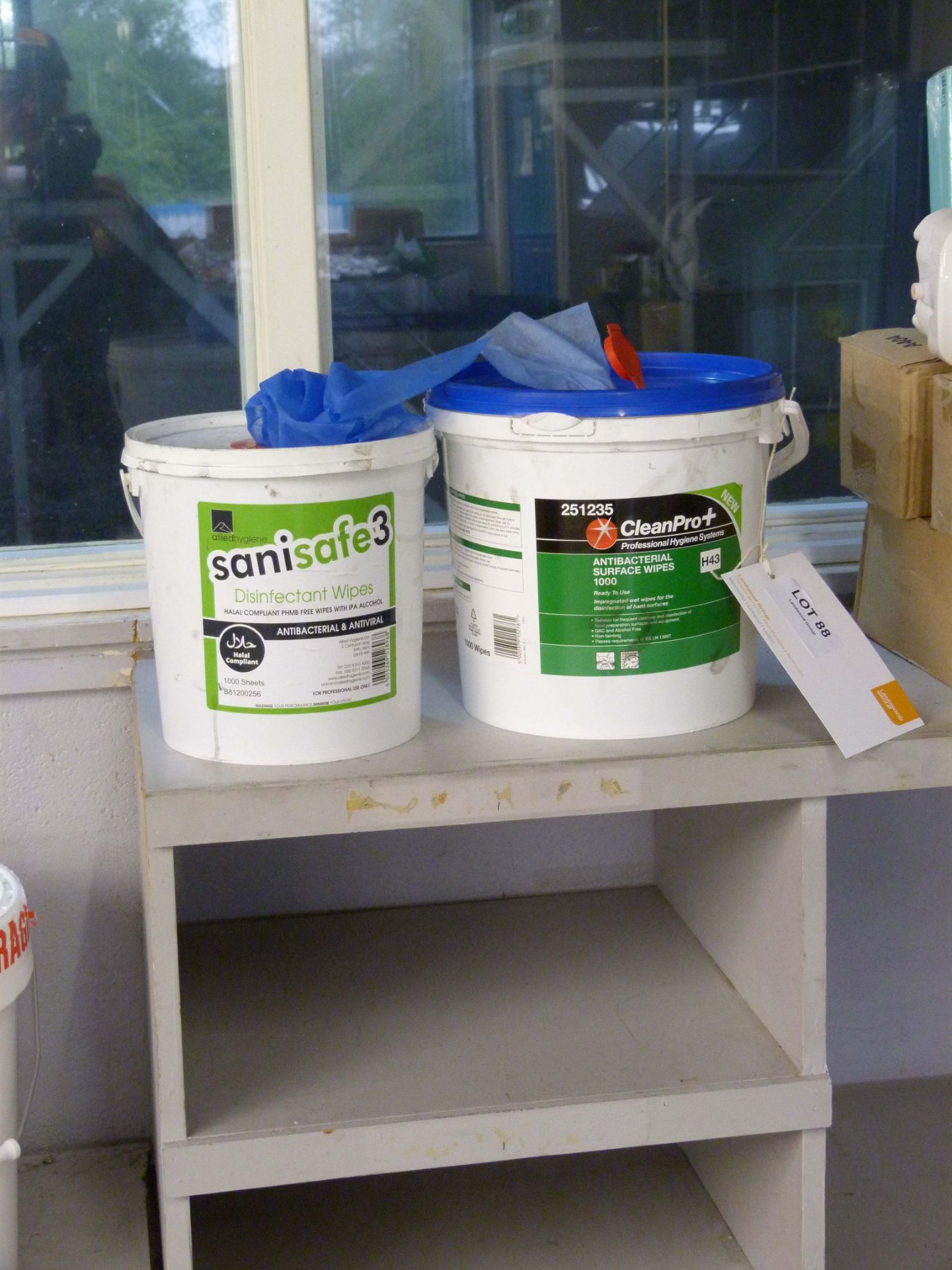 2 Part Buckets of disinfectant wipes