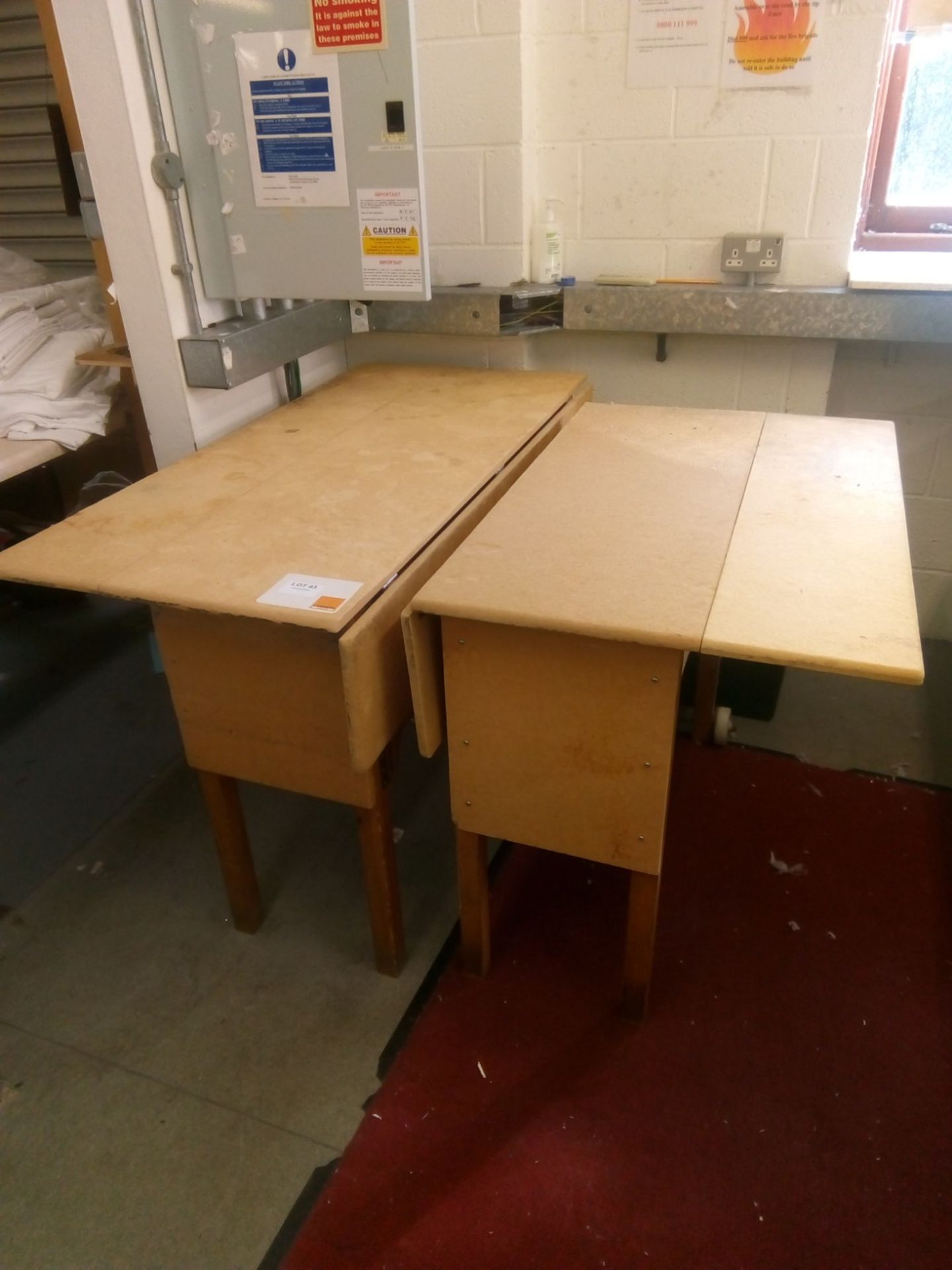 2 x extendable mobile work tables. 1400x900 and 1050x930 each fully extended.