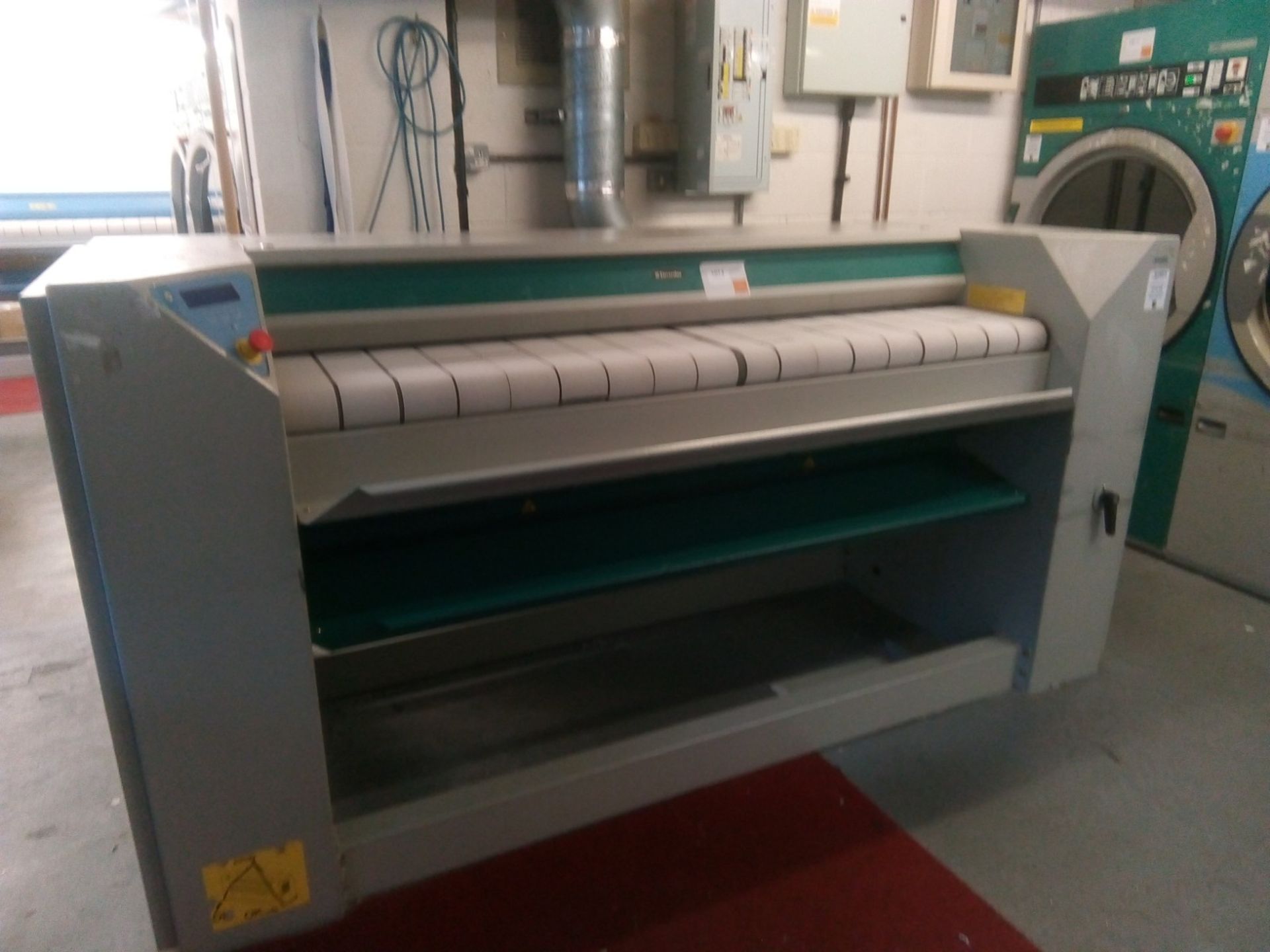 ELECTROLUX IC44819 industrial cylinder ironer with electric feeder. Cylinder length 1.9m. Serial no.