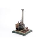 Bing Dampfmaschine, liegender Messingkessel, KD 4,5, mit Brenner, Armaturen und oszill. Zylinder,