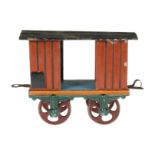 Märklin Bodenläufer-Packwagen, uralt, HL, in S 1 Größe, 2A-Gussräder, L 10,5, leichte