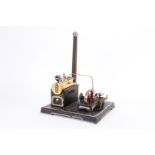 Doll Dampfmaschine, liegender Messingkessel, KD 5,5, mit Armaturen, oszill. Zylinder und