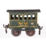 Märklin Postwagen 1802, S 1, uralt, HL, 2 DT, starke Alterungs- und Gebrauchsspuren, 2