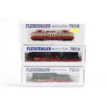 3 Fleischmann Lokomotiven 7800, 7806 und 7808, S N, tw besch., je im OK, Z 3