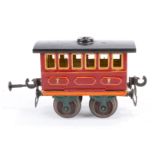 Märklin Katastrophen-Personenwagen 1837, Spur 0, uralt, HL, große Bügelkupplungen, mit