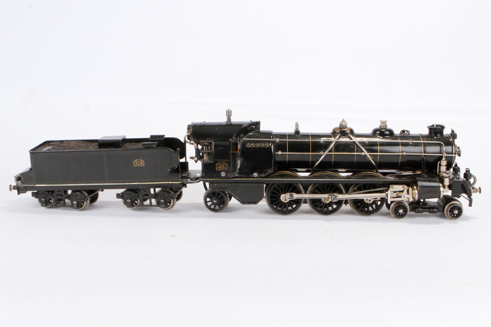 Märklin 2-C-1 Dampflok H 4021 PLM, mit 4A Tender, Spur 1, spiritusbetrieben, schwarz HL, spitzes - Bild 4 aus 6