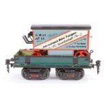 Märklin Transportwagen 1877, Spur 0, 4A, HL, uralt, Bordwände abklappbar, mit NB-Möbelwagen, ohne