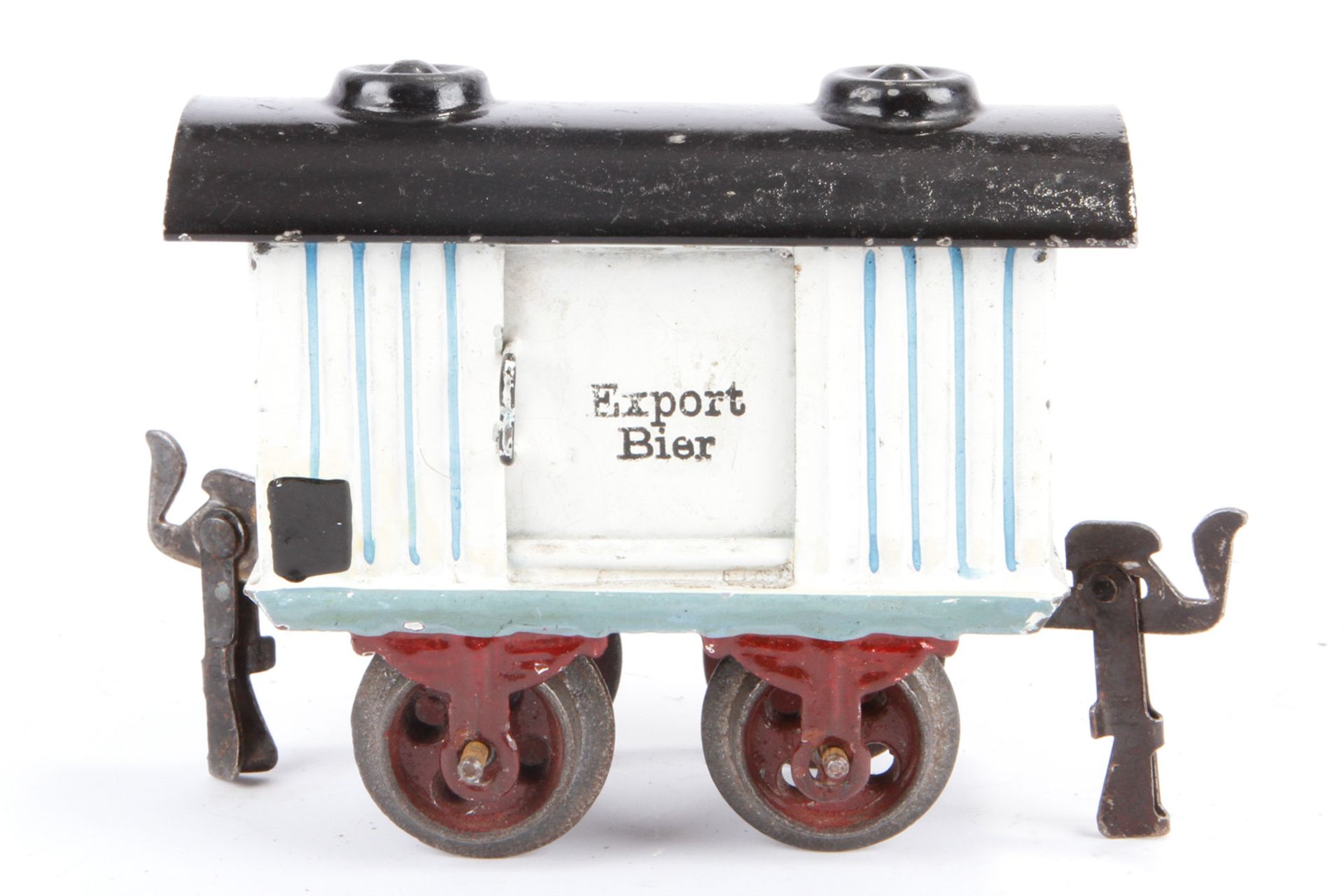 Märklin Exportbierwagen 1808, Spur 0, uralt, 2A-Gussräder, 2 ST, Dach ersetzt, leichte - Bild 4 aus 5