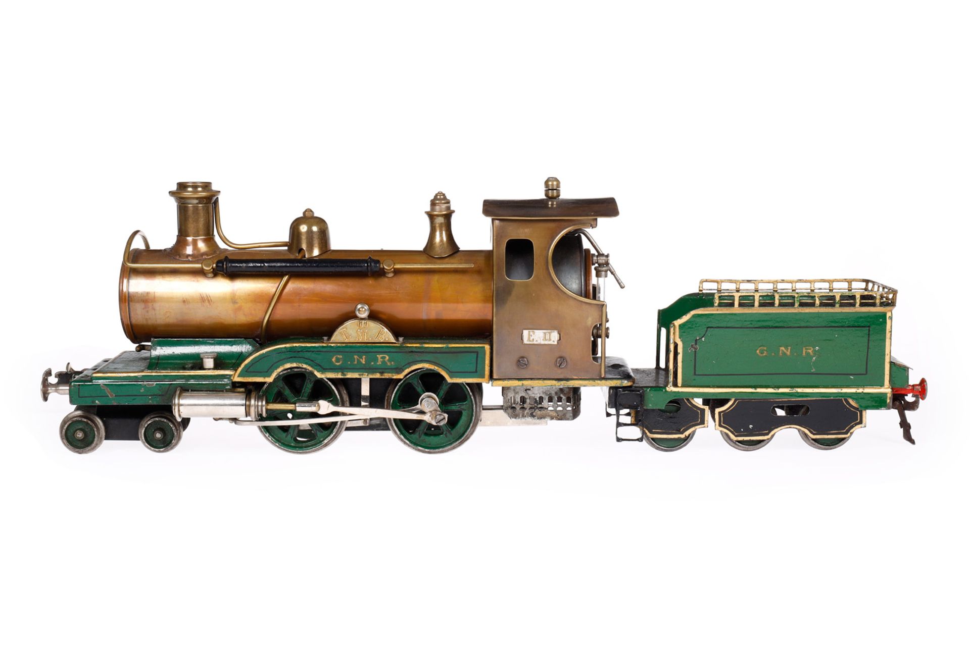 Märklin englische 2-B Dampflok E II GNR mit 3A GNR Tender (mit 1 festem Radsatz und 1