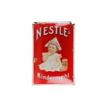 Emailleschild ”Nestle´s Kindermehl”, gewölbt, Torpedo Email, Frankfurter Emaillierwerke, Neu-