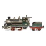 Märklin B-Dampflok R 4021, S 1, uralt, spiritusbetrieben, grün/schwarz, mit Tender, Brenner,