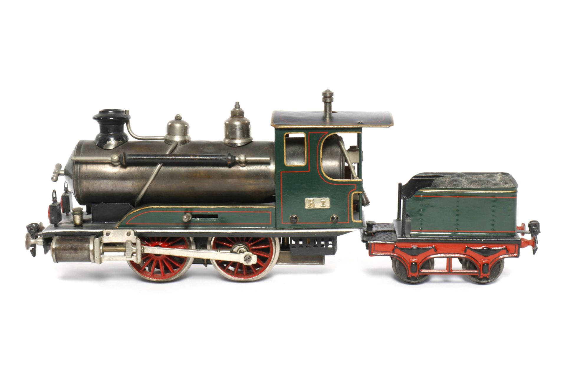 Märklin B-Dampflok R 4021, S 1, uralt, spiritusbetrieben, grün/schwarz, mit Tender, Brenner,