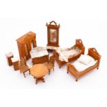 SCHNEEGASS Möbelprogramm um 1900, mit Schlafzimmermöbeln, Bettlänge 16 cm, Schrankhöhe 17 cm, 1 Ecke