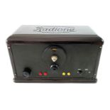 Radiogerät” Radione”, JNG. Nikolaus Eltz, Wien, Typ GE, Nr. 1498, 220 Volt, mit 3 Glasröhren und 2