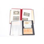2 Alben mit versch. alten Banknoten, Alterungs- und Gebrauchsspuren