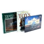 3 Bücher ”Metal Toys & Automata”, Christie`s ”The Coluzzi Collection” und ”Trains 1870-1970”
