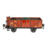 Märklin Hochbordwagen 1771, S 0, Chromlithographie, 2x2 LT und BRH, L 18,5, Z 2