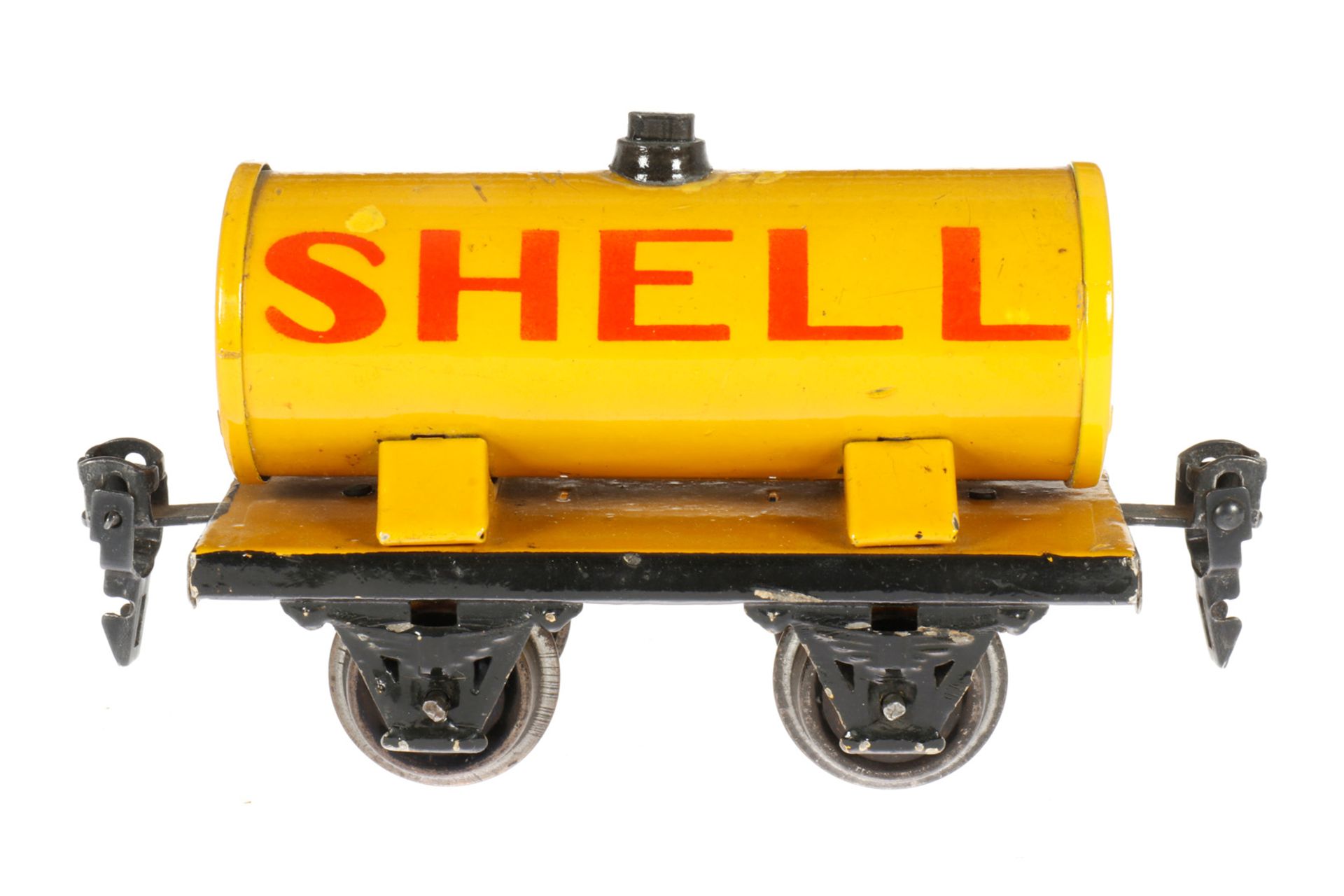 Märklin Shell-Kesselwagen 1973, S 0, handlackiert, 1 Kesselabdeckung ersetzt, 4 kleine LS an