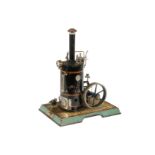 Märklin stehende Dampfmaschine, uralt, handlackierter Kessel, KD 11, mit Armaturen, Pfeife,