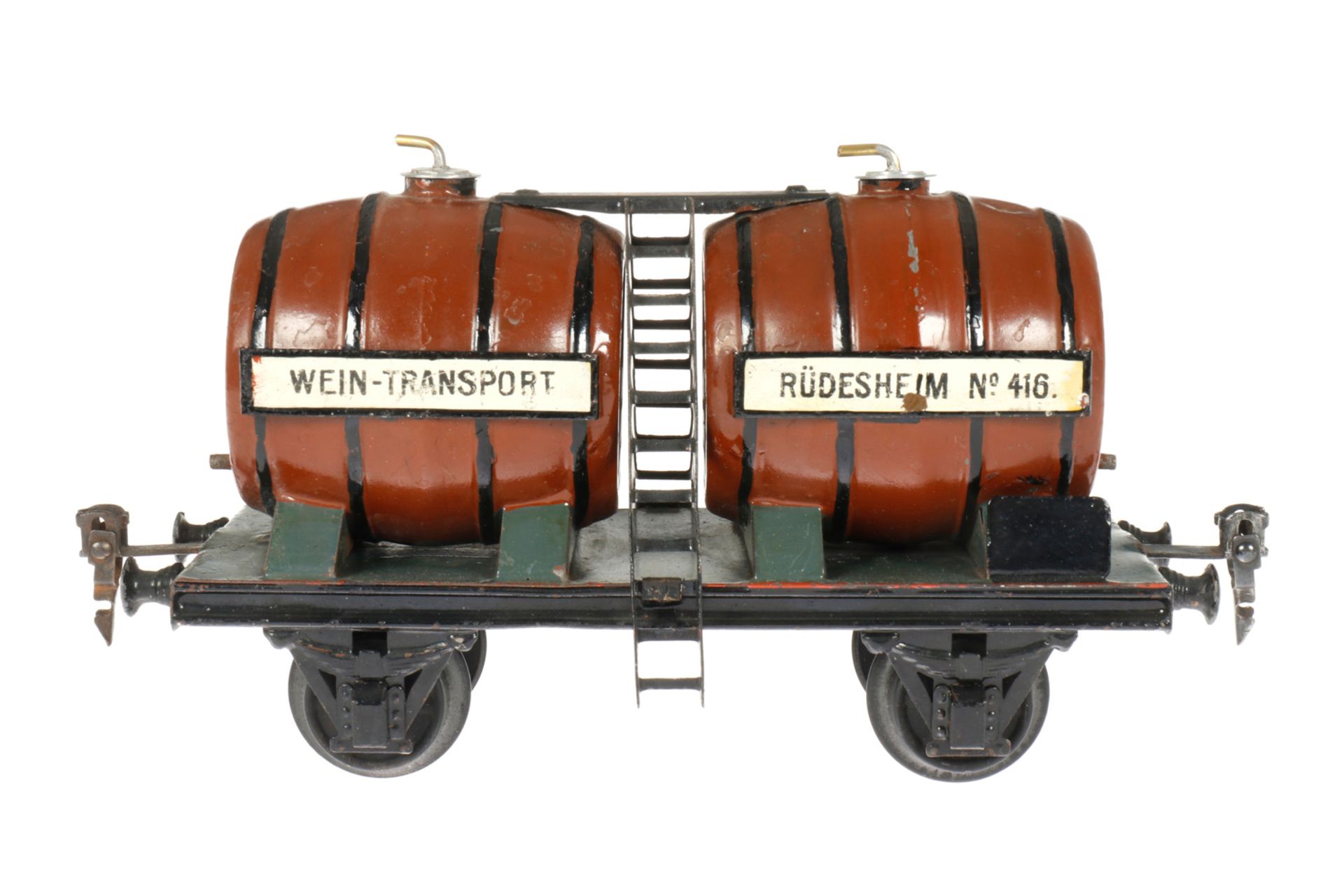 Märklin Wein-Transportwagen 2994, S 1, handlackiert, Deckel ergänzt, Fässer teilweise ausgebessert