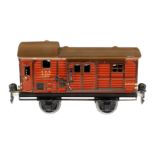 Märklin Güterzug-Gepäckwagen 1790, S 0, Chromlithographie, 2 ST, 2 AT, Ola, L 16,5, kleine LS am