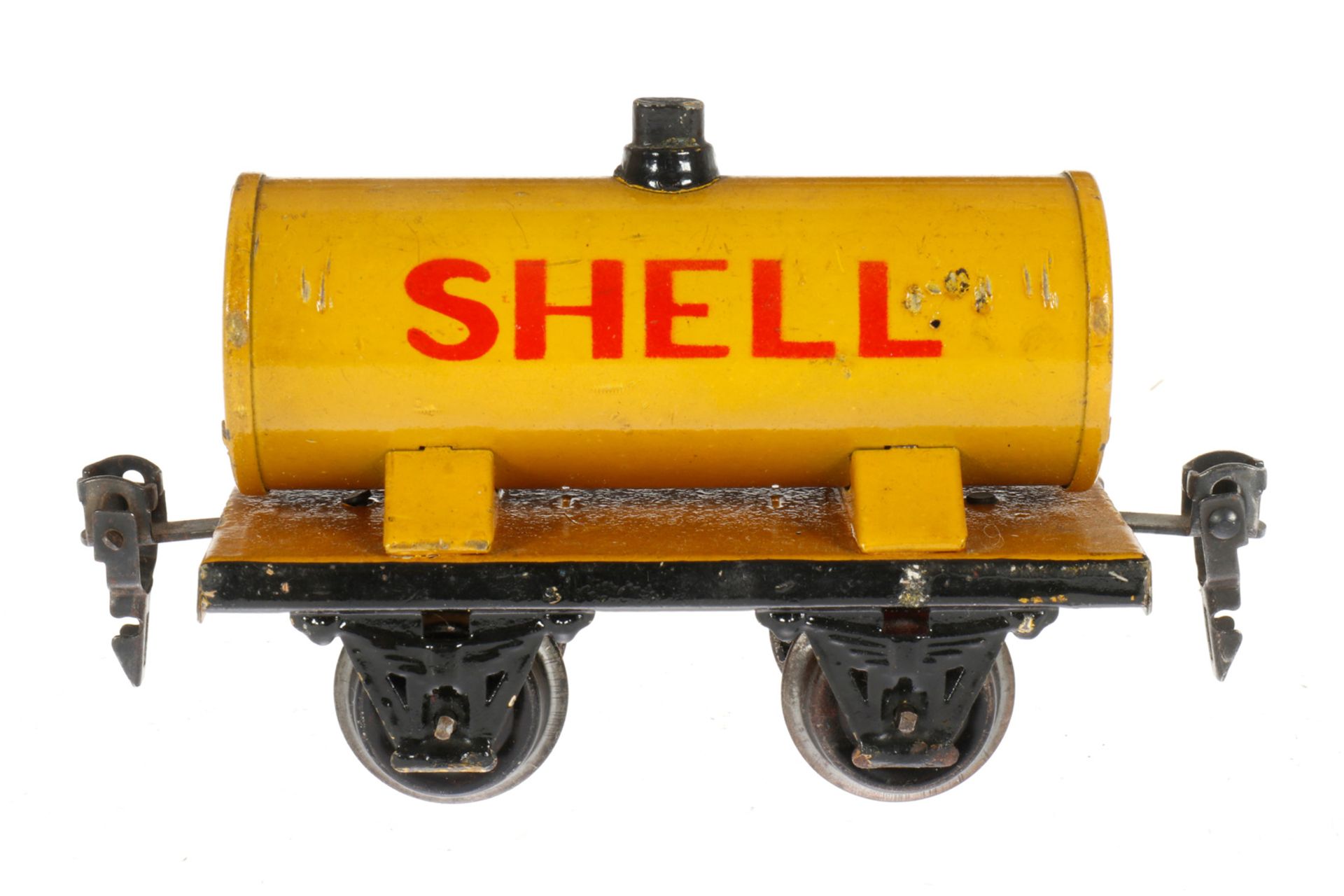 Märklin Shell-Kesselwagen 1973, S 0, handlackiert, Alterungsspuren, L 11, noch Z 2