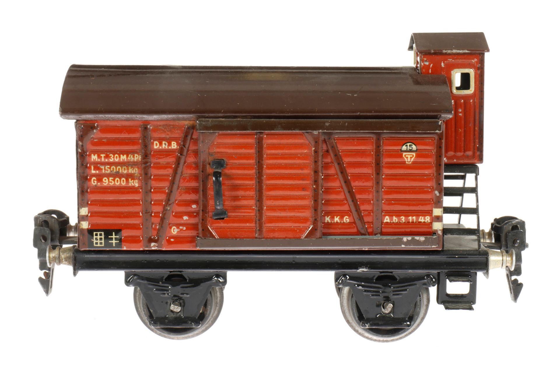 Märklin gedeckter Güterwagen 1691, S 0, 1 ST, Bremserhaus hochstehend, min. LS, L 14,5, Z 2