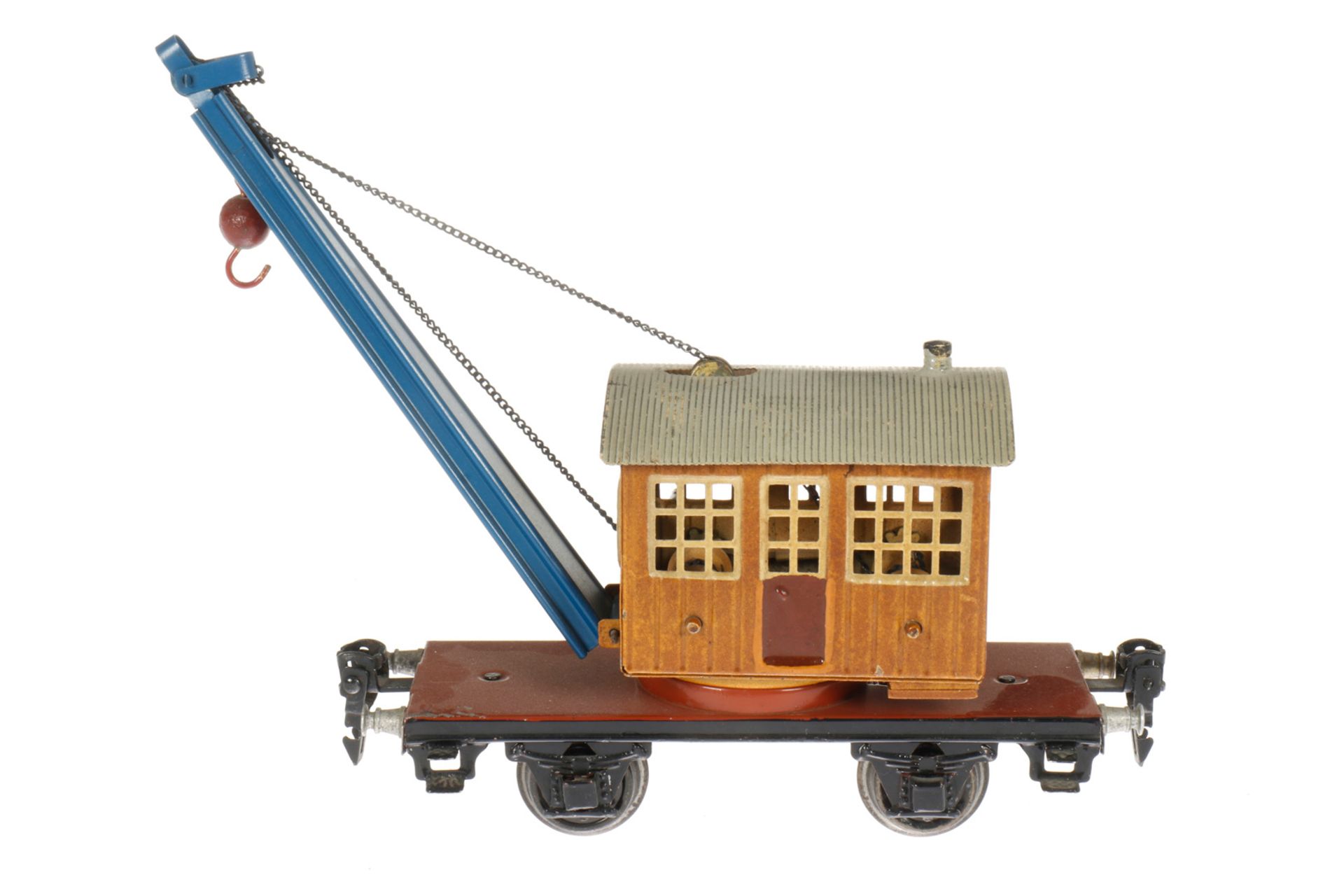 Märklin Kranwagen 1768, S 0, handlackiert, Ausleger nicht durchbrochen, leichte Alterungs- und