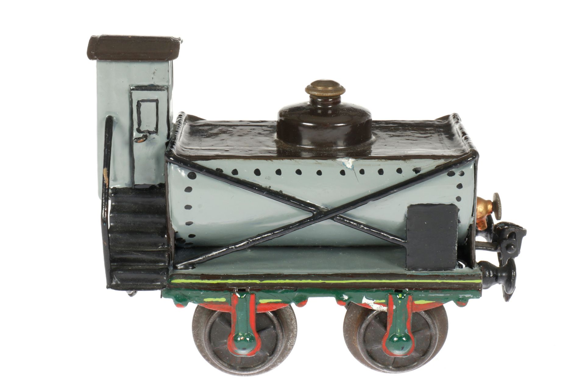 Märklin Tankwagen 1826, S 1, uralt, handlackiert, Bremserhaus hochstehend, farblich rest., L 15,