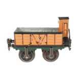 Märklin offener Güterwagen 1817, S 1, uralt, handlackiert, mit neu angebautem Replik-Bremserhaus,
