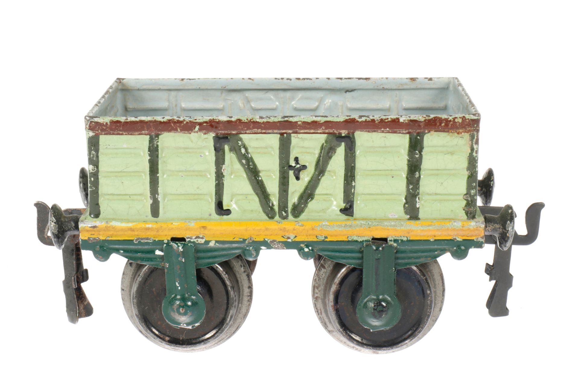 Märklin offener Güterwagen 1816, S 1, uralt, handlackiert, leichte Alterungsspuren, L 13, noch Z 2