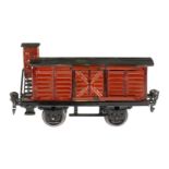 Märklin gedeckter Güterwagen 1929, S 0, handlackiert, 2 ST, mit BRHh, Bremserhausdach