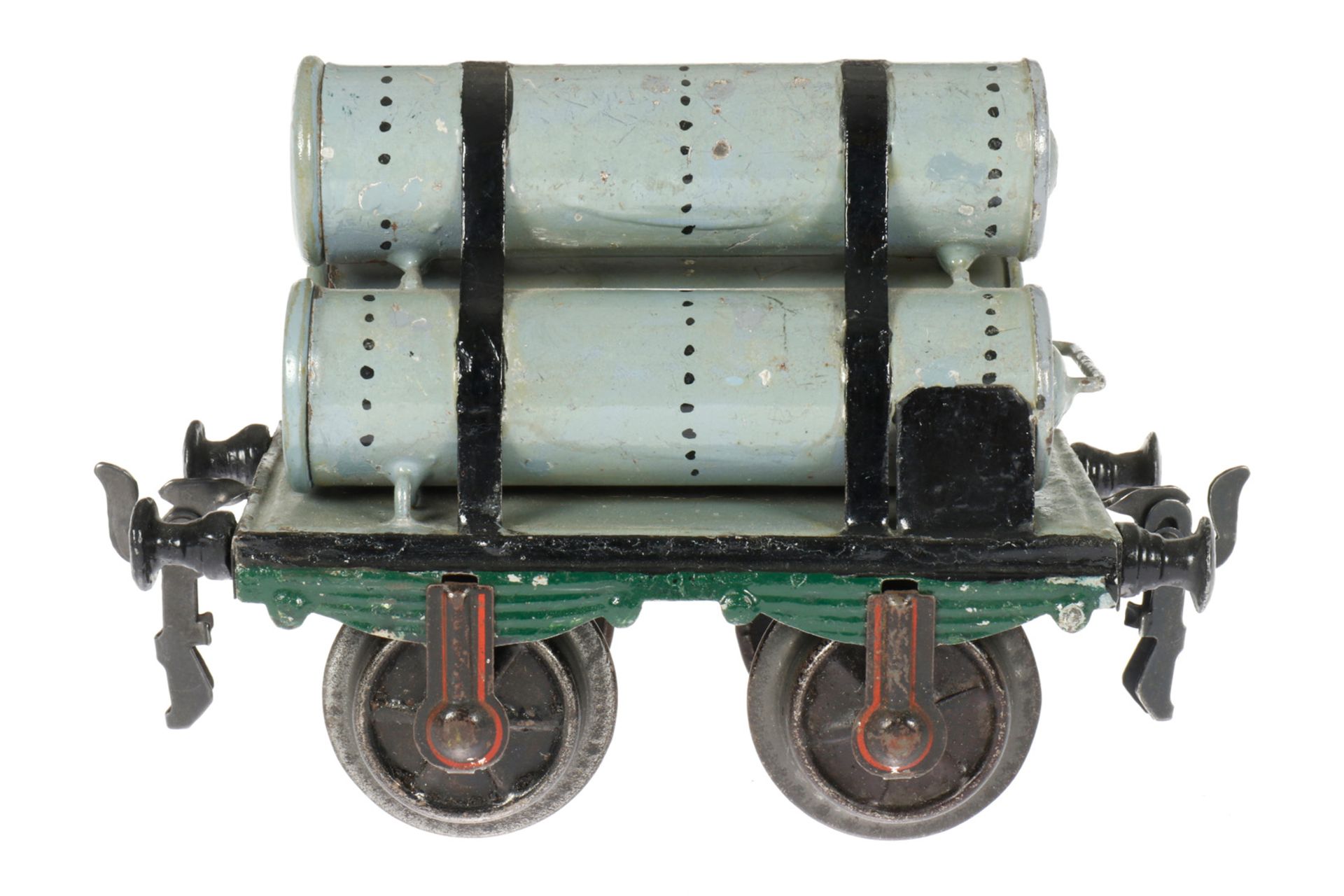 Märklin Gasröhrenwagen 1813, S 1, uralt, handlackiert, teilweise Ausbesserungen, Deckel auf 1