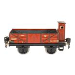 Märklin offener Güterwagen 1671, S 0, Chromlithographie, mit BRH, L 14,5, Z 2