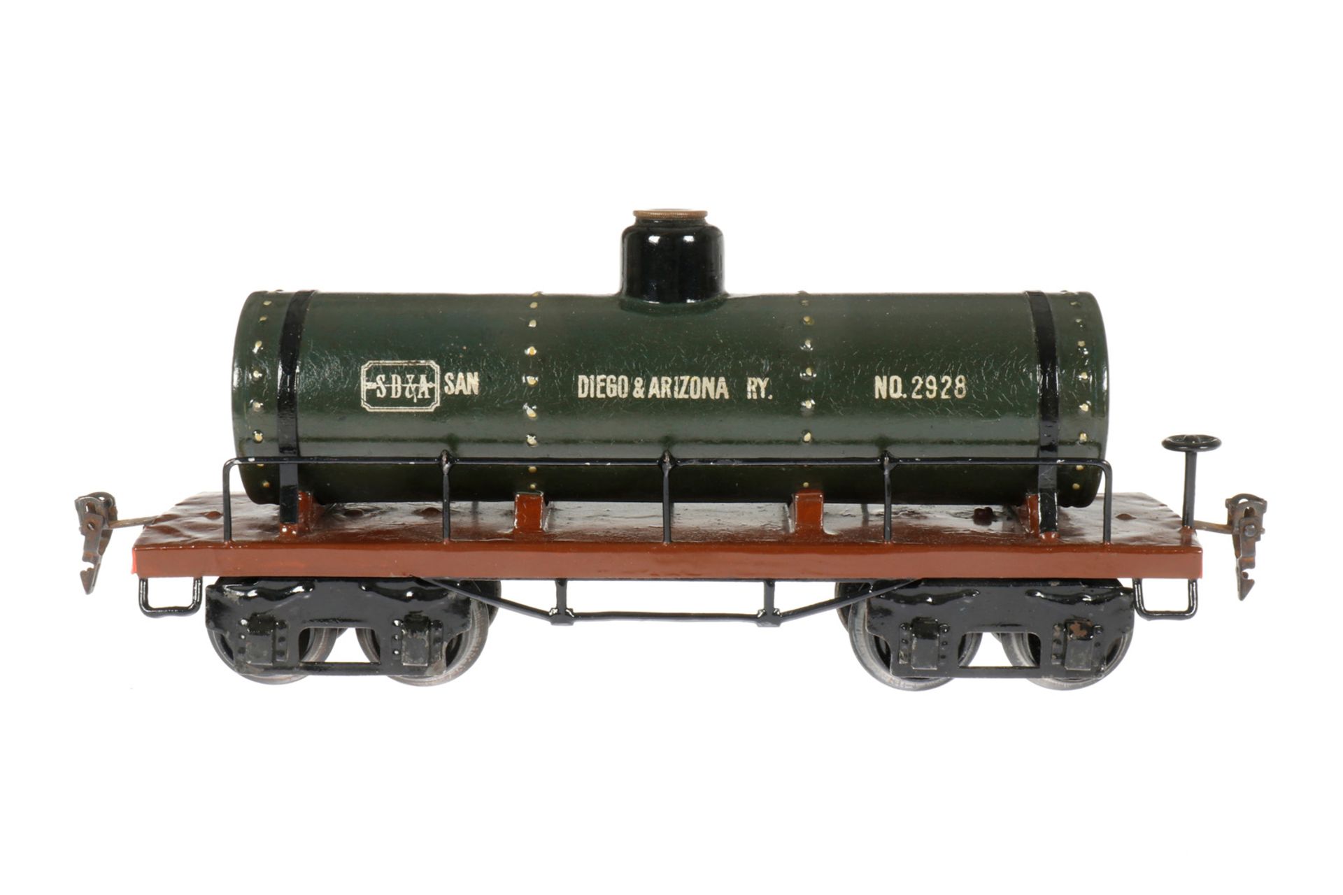 Märklin amerikanischer Kesselwagen 2928 ”San Diego & Arizona”, S 1, handlackiert, 4A, gealterter