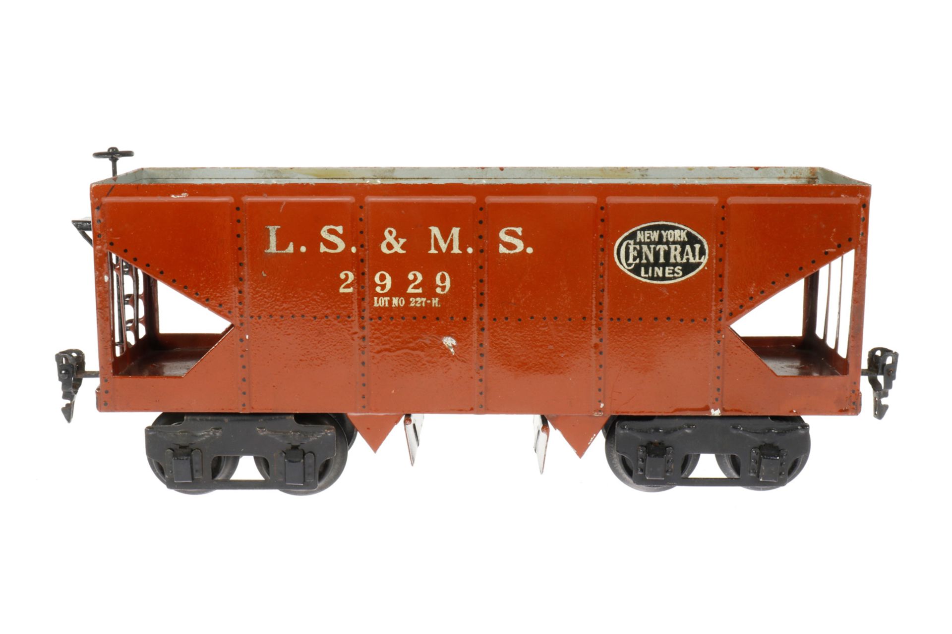 Märklin amerikanischer Selbstentladewagen 2929 LS & MS, S 1, handlackiert, 4A, kleine LS, leichte